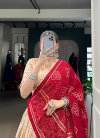 Off White Colour Gauri Tussar Silk With Bandhej Print With Gotta Patti Lace Lehenga With Blouse Dupatta LNB1250 